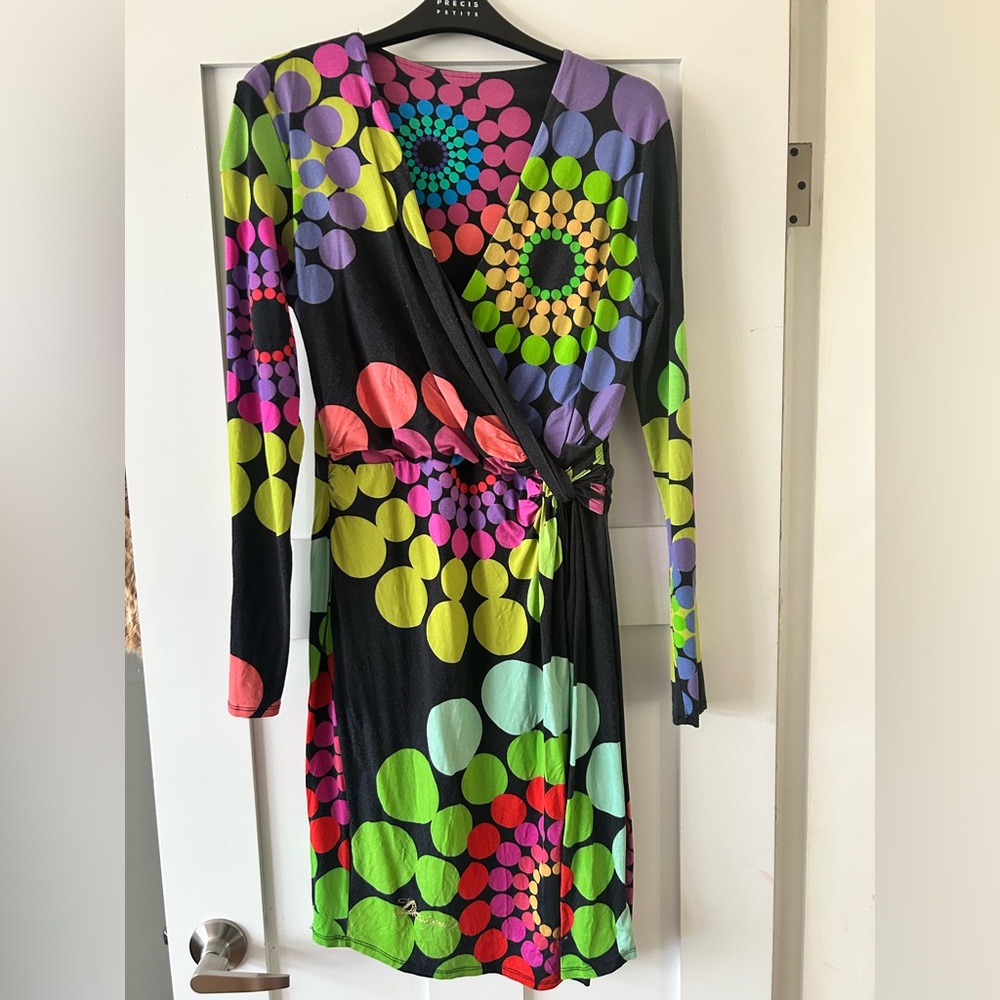 Desigual Colorful Geometric Wrap Dress